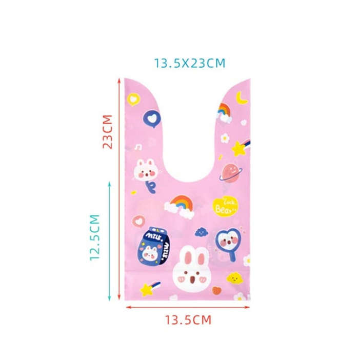 1bag Candy Packaging Bags Baking Biscuit Gift Bags 13.5x22cm(Space Rabbit)