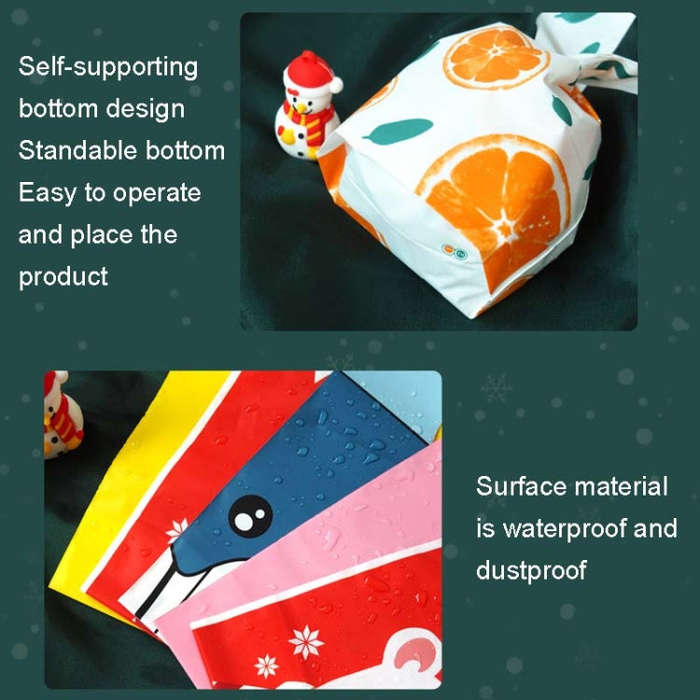 1bag Candy Packaging Bags Baking Biscuit Gift Bags 13.5x22cm(Little Rabbit and Bear)