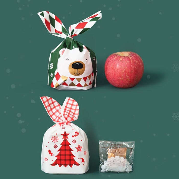 1bag Candy Packaging Bags Baking Biscuit Gift Bags 13.5x22cm(Space Rabbit)