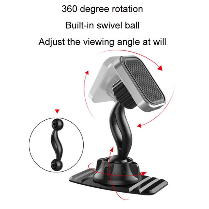 Car Center Console Paste Magnetic Mobile Phone Holder(Black)