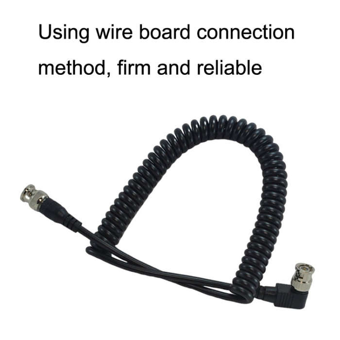 BNC Male Straight Head To Elbow Head Coaxial Spring Cable Video Cable Audio Signal Source Wire(2m)