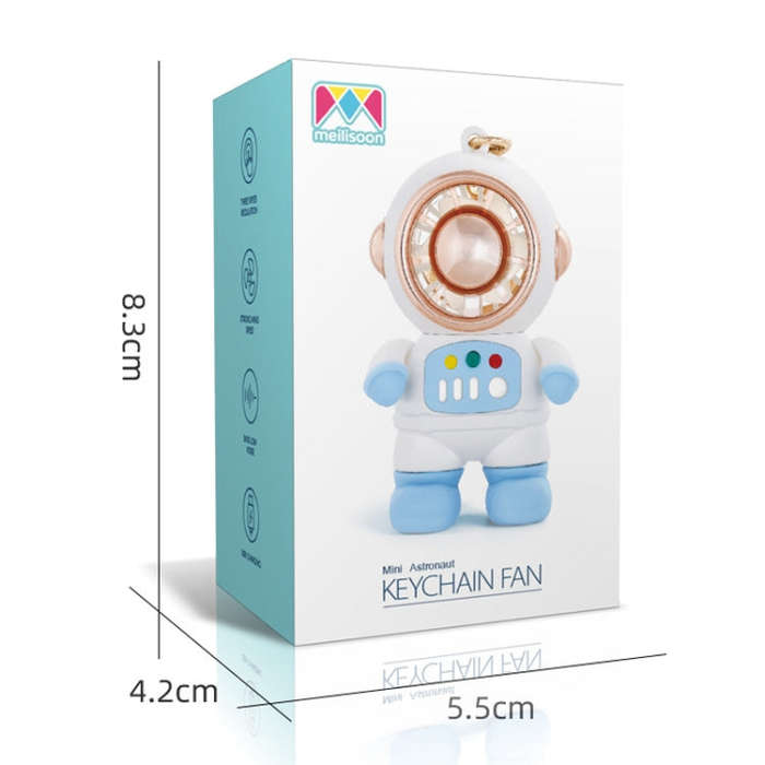 6092 Cartoon Astronaut Fan With Lanyard Portable Mini USB Charging Fan(Light Blue)