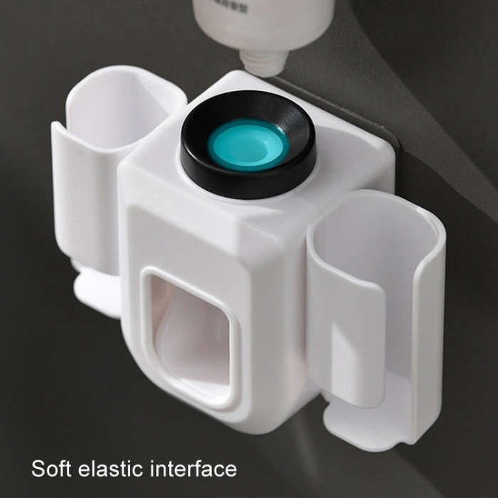 Electric Toothbrush Holder Automatic Toothpaste Squeezer Bathroom Wall Mounted Toothpaste Holder(...