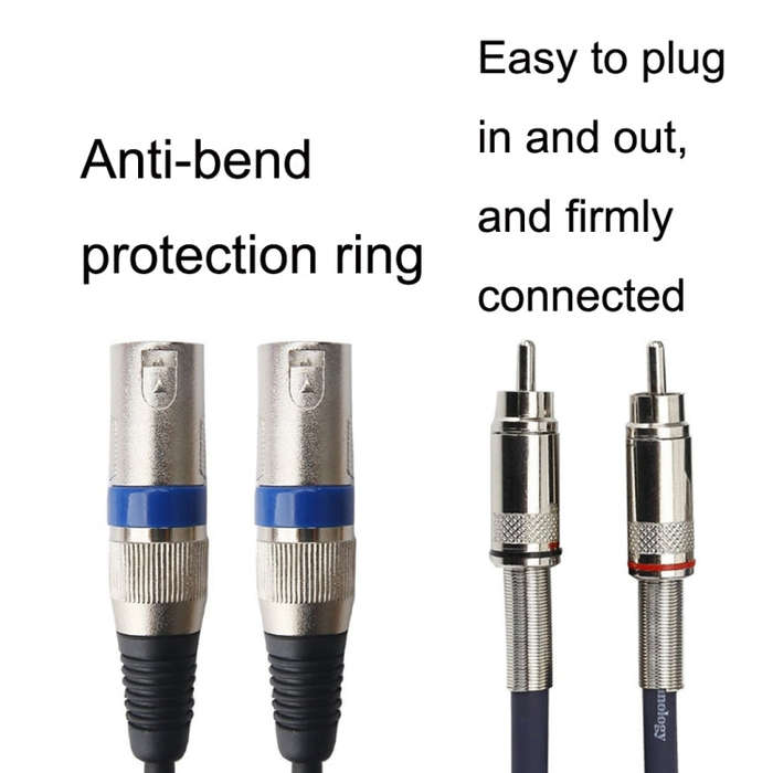 2RCA Male 2XLR Caron Male Speaker Audio Balance Cable, Length: 5m