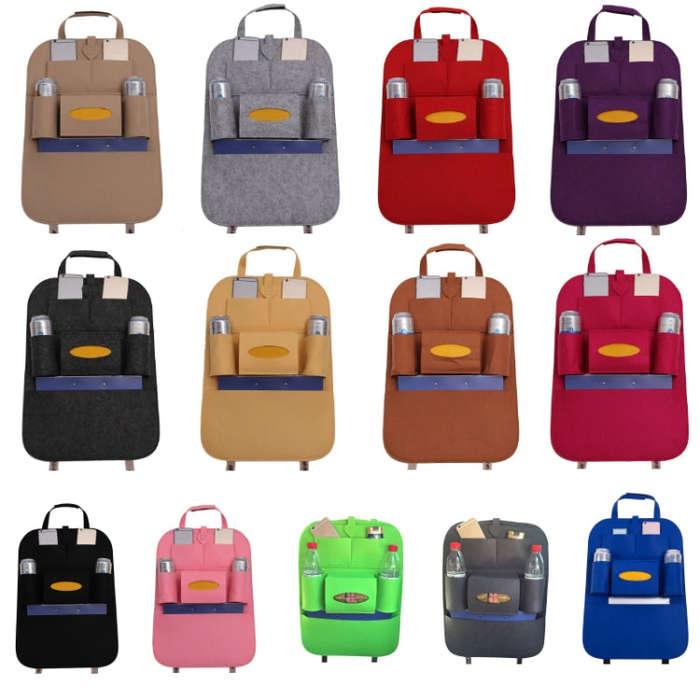 Car Multifunctional Seat Back Storage Hanging Bag, Size: 40x56cm(Purple)