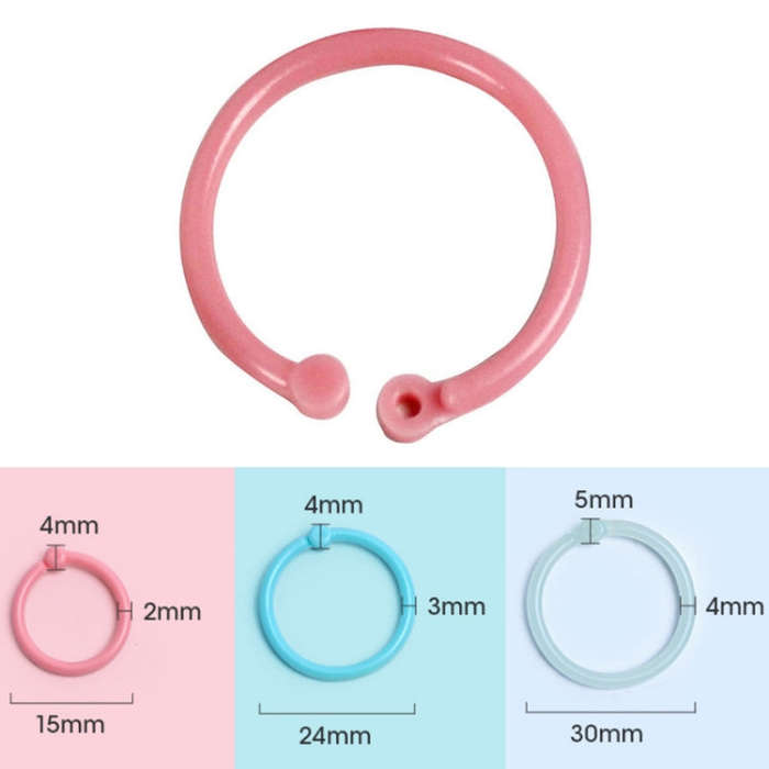 5sets Loose Leaf Single Ring Lock Stationery Key Ring Macaron Bag Packing(HYH-24 Light Blue)