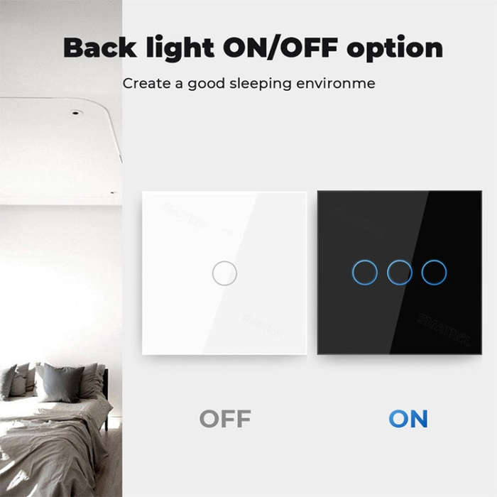 Tuya ZigBee Zero Firewire Touch Wall Remote Control Switch Light Control Voice Switch EU Plug, St...