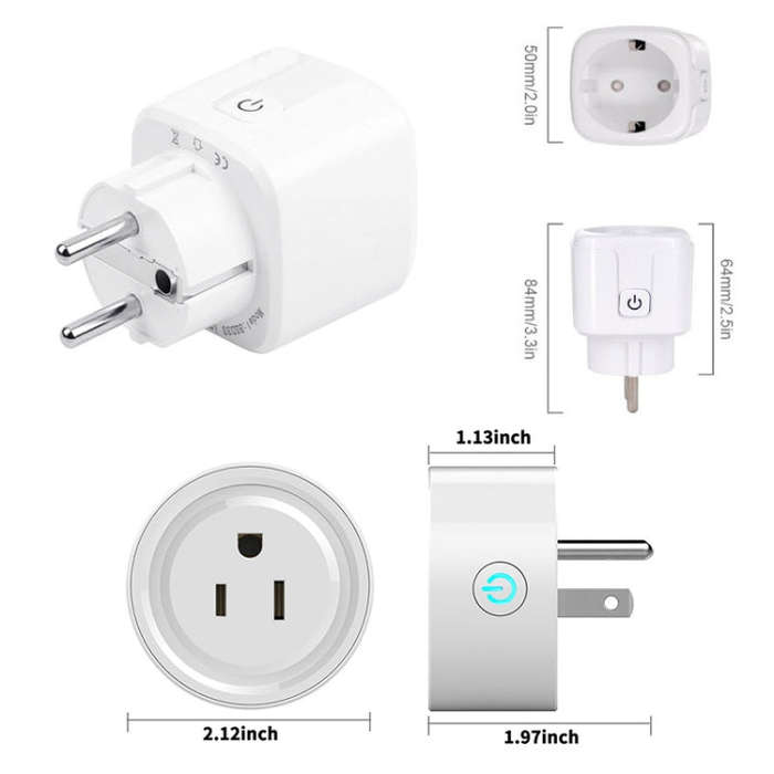 Tuya Smart App Wifi Smart Socket Phone Remote Timing Voice Switch Supports Alexa US Plug, Style: ...