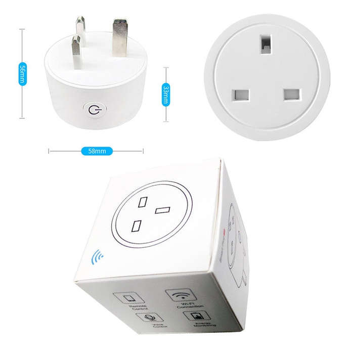 Tuya Smart App Wifi Smart Socket Phone Remote Timing Voice Switch Supports Alexa US Plug, Style: ...