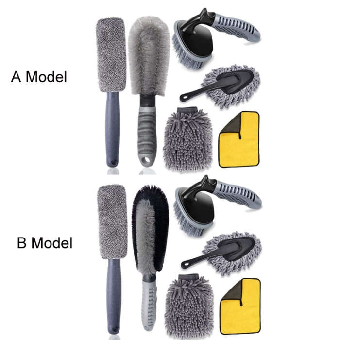 6pcs/Set Gloves Dusting Tire Brush Car Cleaning Brush Set(A Model)