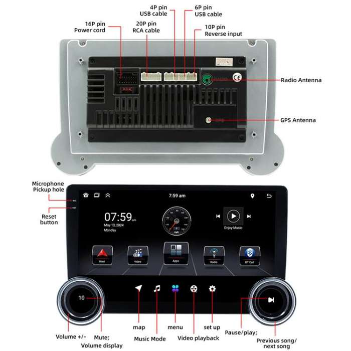 10.1 inch IPS Display + 2.5D Touch Screen Bluetooth FM Radio Car Navigation Machine, Memory: 2+32G