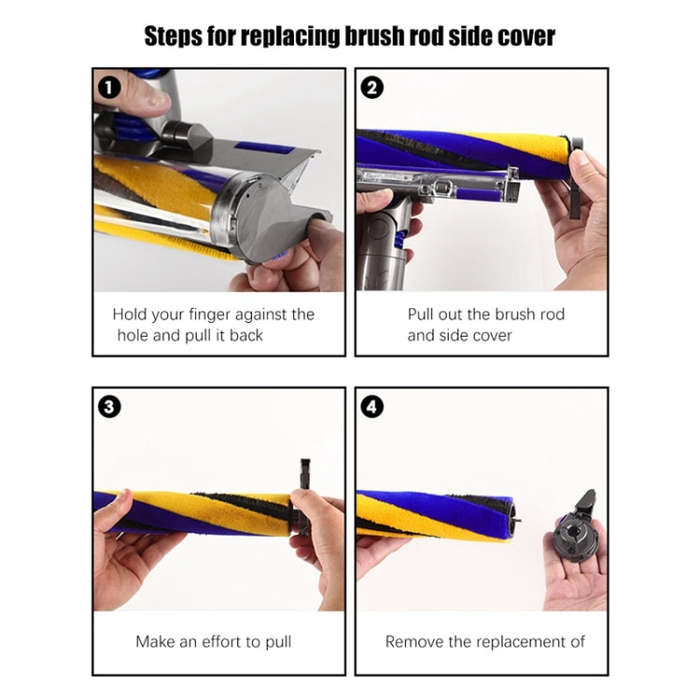 For Dyson V12 V15 Slim Vacuum Cleaner Direct Drive Brush Bar Soft Velvet Suction Head Brush(Yello...
