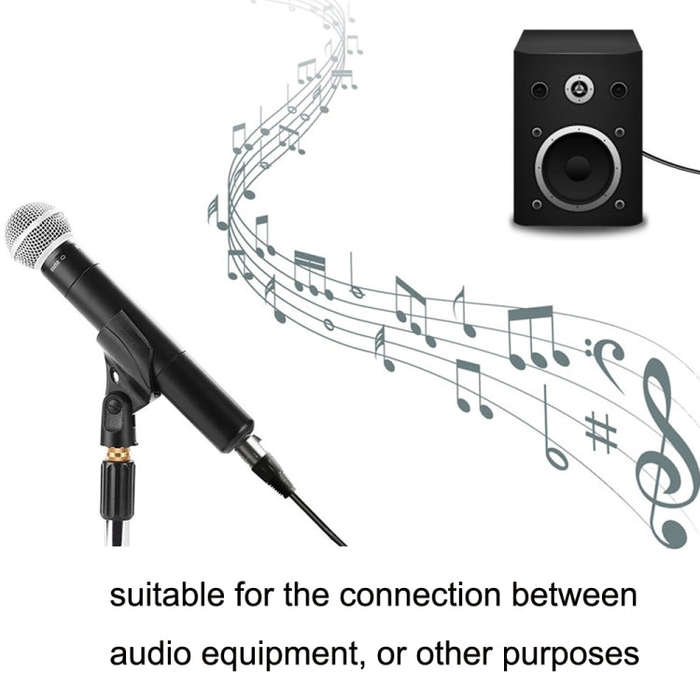 6.35mm Caron Female To XLR 2pin Balance Microphone Audio Cable Mixer Line, Size: 2m