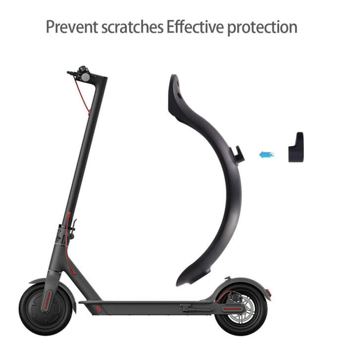 For Xiaomi M365 Electric Scooter Accessories, Fender+Bracket+Taillight, Color: Black With Wrench