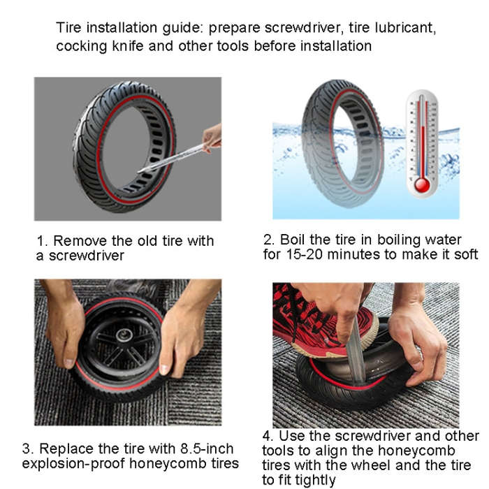 Electric Scooter 8.5 inch Honeycomb Solid Tire For Xiaomi M365/M365 Pro /1S/Pro2/Essential(Blue)