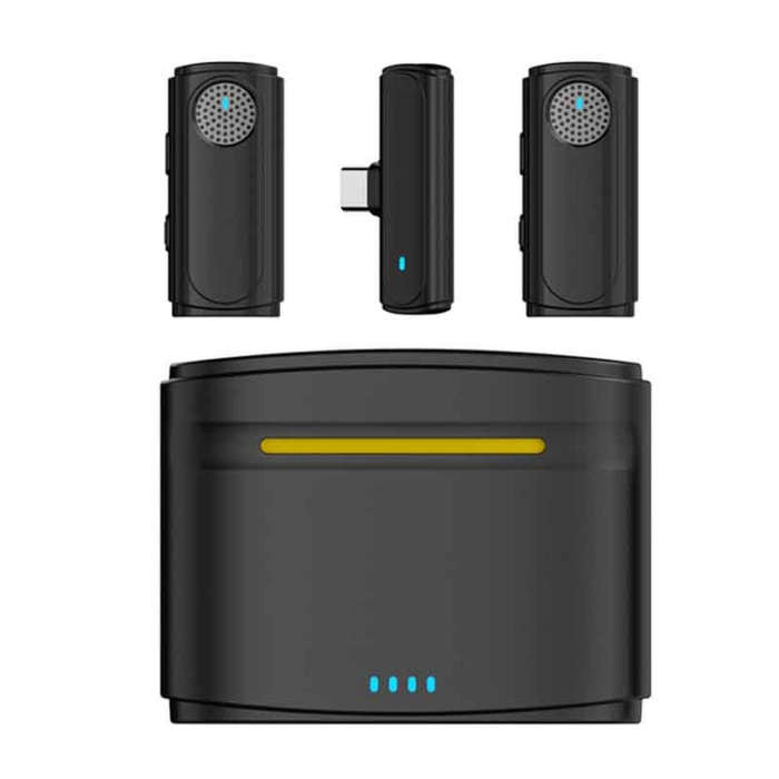 J20 2 in 1 Wireless Lavalier Microphone Audio Video Recording ,Specification: USB-C / Type-C Inte...