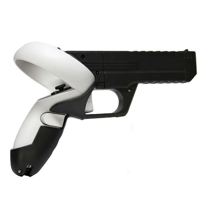 For Quest 2 VR Controller 1pair Sturdy Shooting Handle Holder(Black)