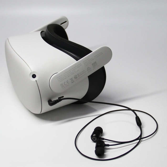 For Quest 2 VR Glasses Ear-in Headset 3.5 Elbow Aluminum Earphones(Black)