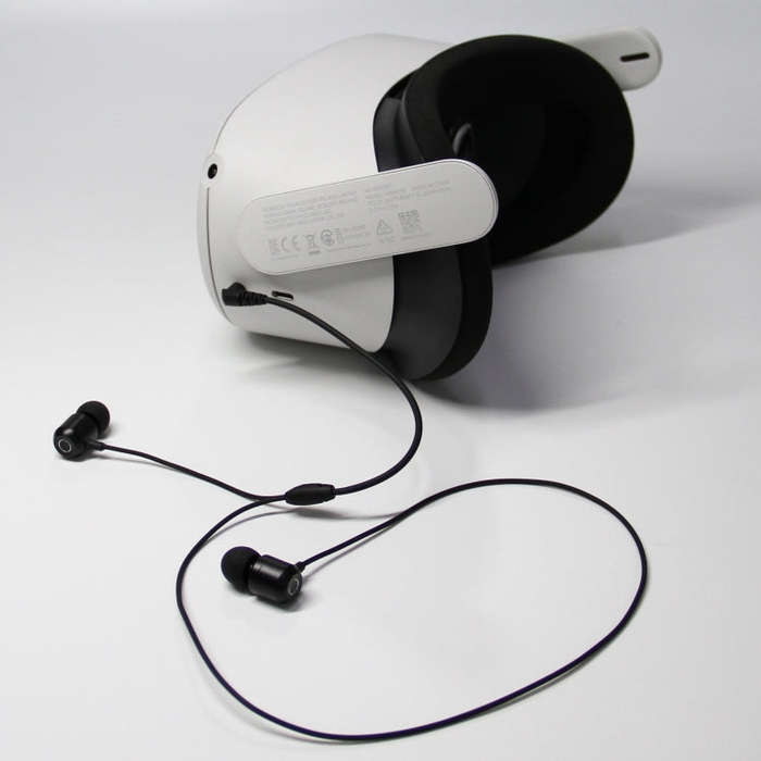 For Quest 2 VR Glasses Ear-in Headset 3.5 Elbow Aluminum Earphones(White)