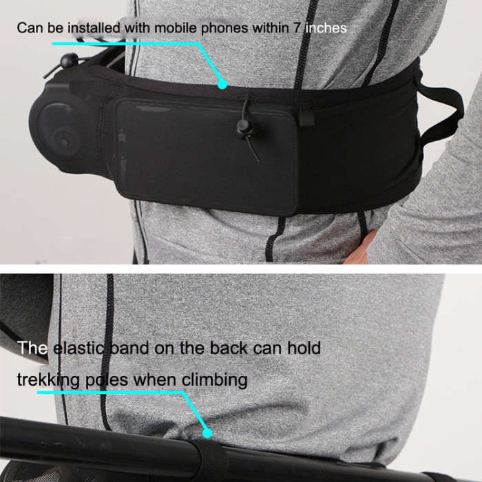 Large Capacity Elastic Mesh Close-fitting Mobile Phone Bag Cycling Mountaineering Kettle Bag, Siz...