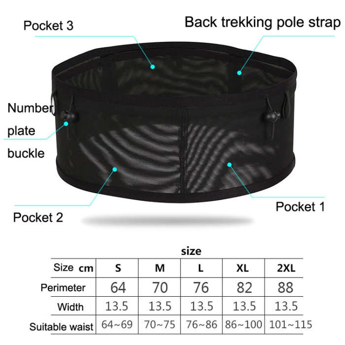 Large Capacity Elastic Mesh Close-fitting Mobile Phone Bag Cycling Mountaineering Kettle Bag, Siz...
