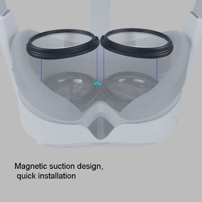 For Pico 4 Myopia Lens Magnetic Eyeglass Frame.Spec: Frame + Anti Blue Light Lens