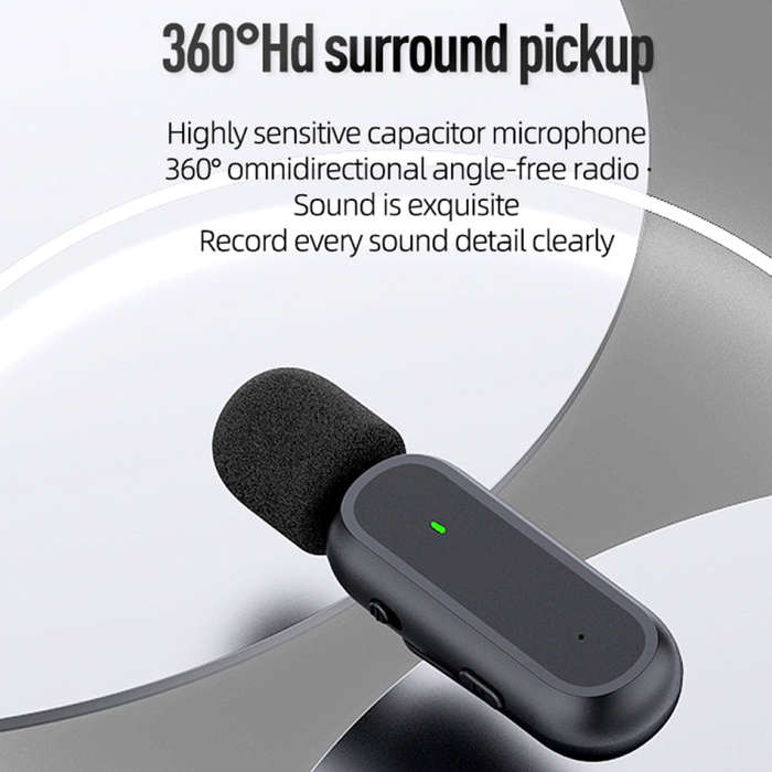 K63 One To Two  Wireless Lavalier Microphone With Charging Box Noise Reduction Video Record Mic,S...