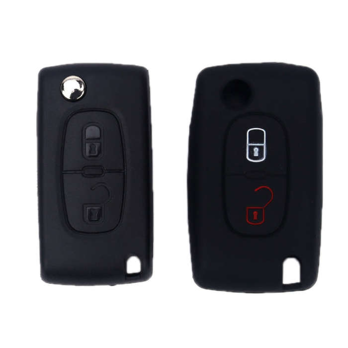 2pcs Car Key Cover for Peugeot 206/207/4008/3008 Citroen Sega/Triumph/C5(Luminous Green)