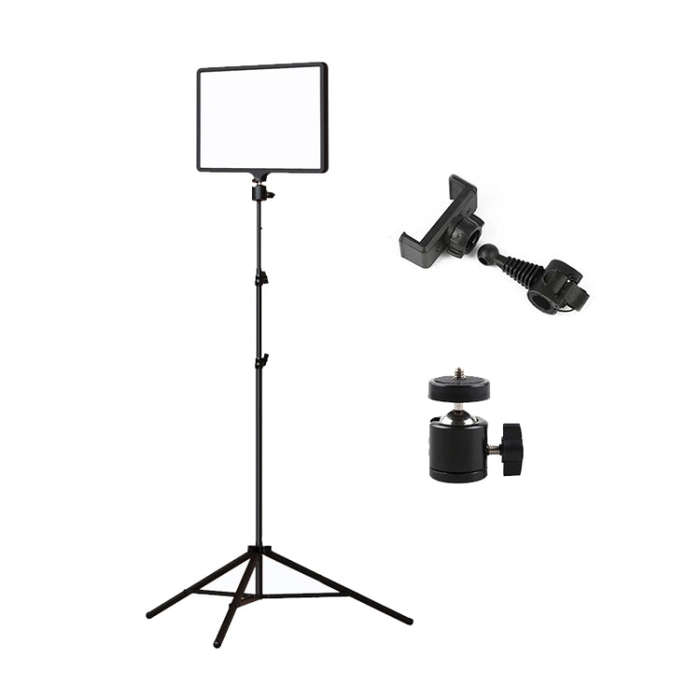 10 Inch 3000-6500K Three-color Temperature Photography Flat-panel Live Fill Light,Spec: 2.1m Brac...