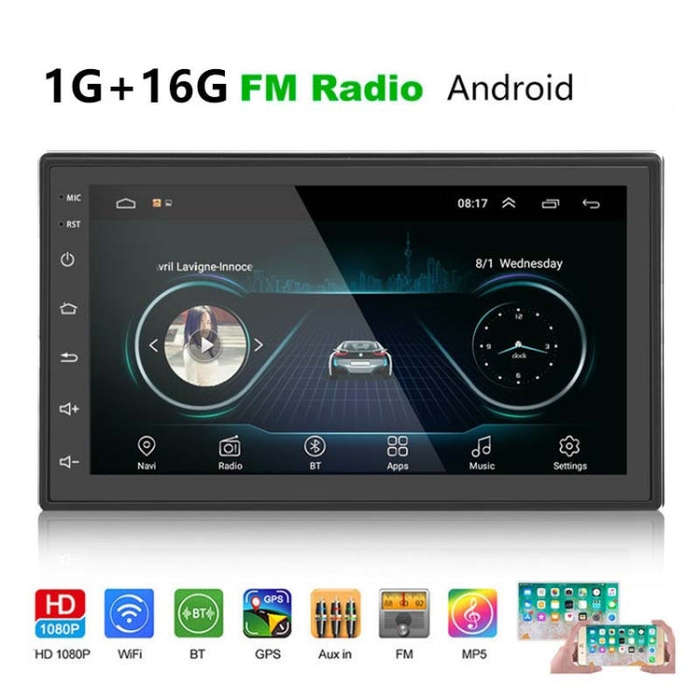 A2222KT 7 Inch Android Navigation WiFi Version 1+32G GPS Bluetooth 2.5D Screen Car Central Contro...