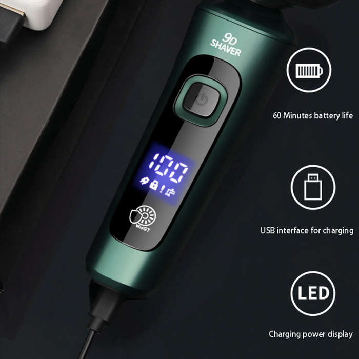 3 In 1 Smart Electric Shaver LCD Digital Display Three-head USB Rechargeable Floating Razor