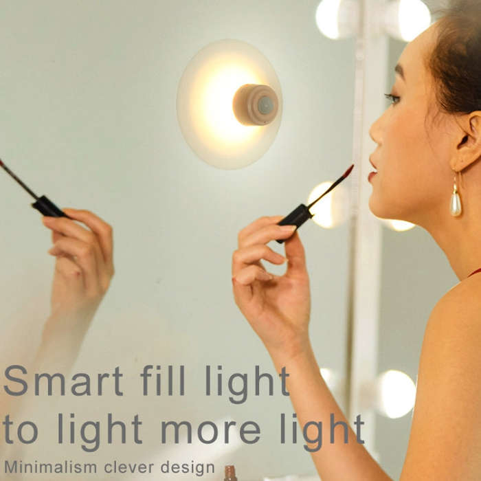 Rechargeable Suction Cup Type Human Body Infrared Sensor Smart LED Night Light(Black)