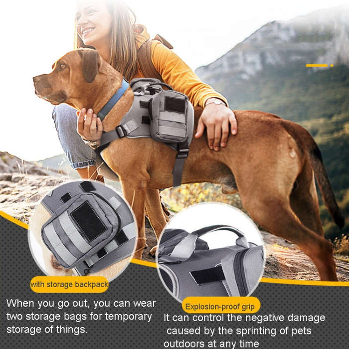 Dog Explosion-proof Chest Strap With Detachable Combination Backpack, Size: M(Lake Blue)