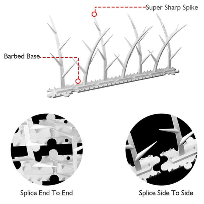 SK477 6pcs Plastic Anti-bird Thorn Anti-theft Anti-cat Thorn Electric Tree Branch Bird Repellent ...