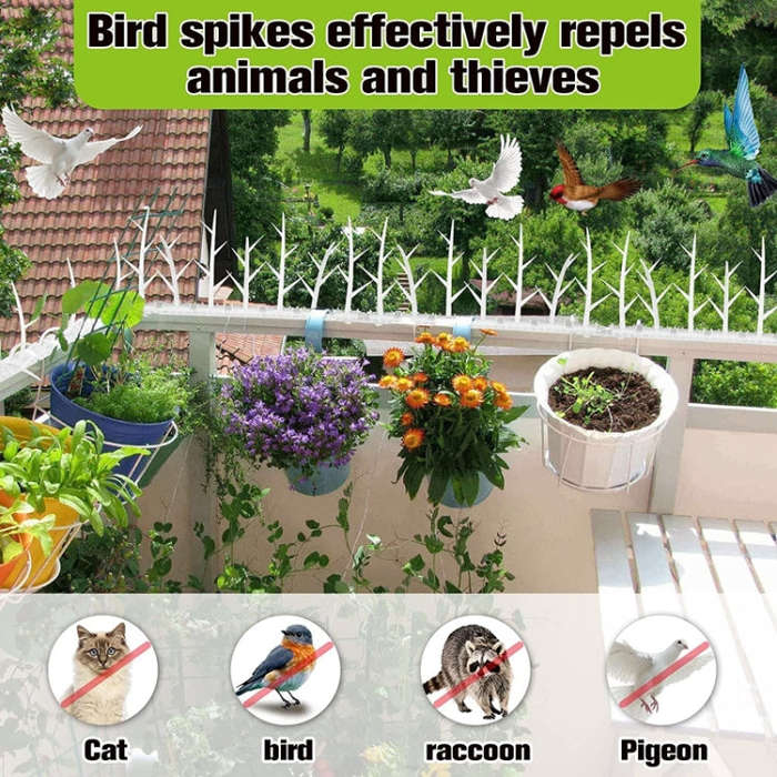 SK477 6pcs Plastic Anti-bird Thorn Anti-theft Anti-cat Thorn Electric Tree Branch Bird Repellent ...