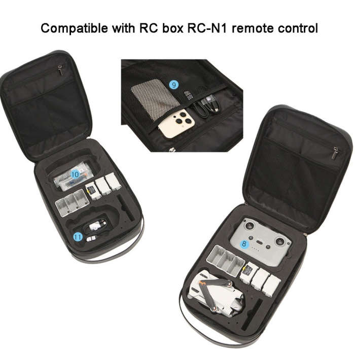 For DJI Mini 3 / Mini 3 Pro Hard Shell Storage Bag Box Chest Bag Shoulder Bag Messenger Bag(Dark ...