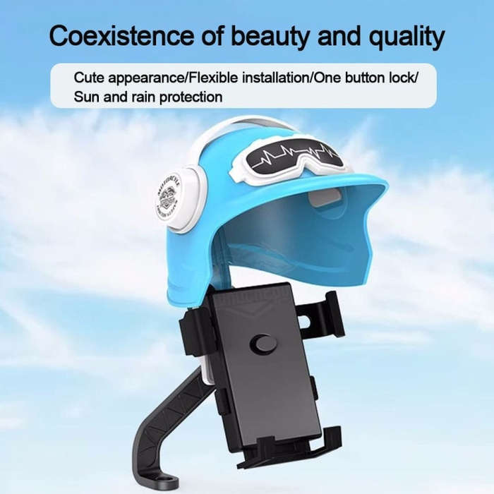 Small Helmet Sunscreen Phone Stand Bracket Motorcycle Mobile Phone Holder,Spec: Rearview Mirror Blue