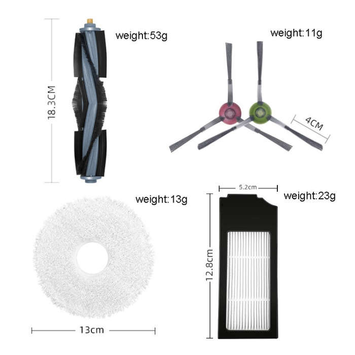 2pairs Side brush For ECOVACS X1 ONMI / X1 TURBO Vacuum Cleaner Accessories