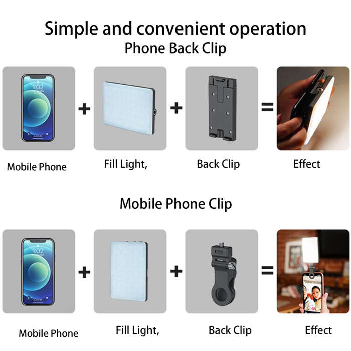 V11 Cool & Warm  With Screen  5W Mobile Phone Fill Light Live Broadcast Pocket Light