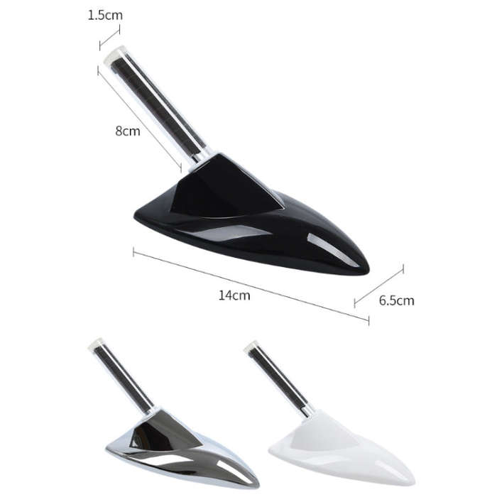 Car Solar Shark Fin With Antenna LED Warning Light, Specification: Black
