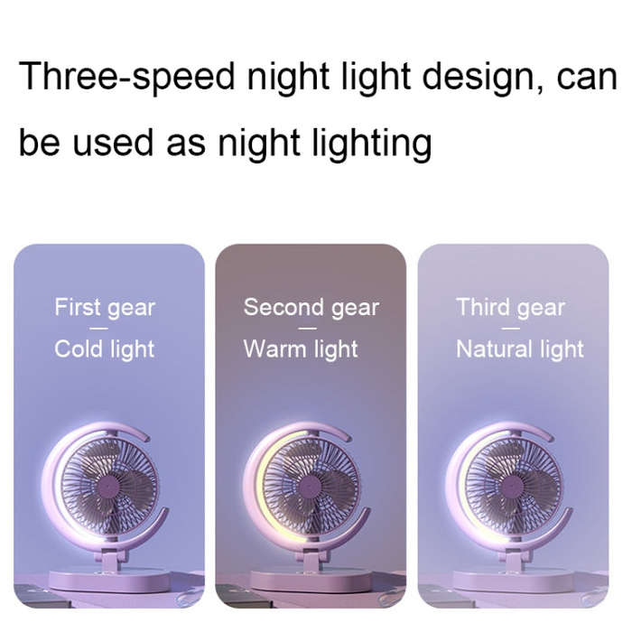 LF-002 Mini USB Rechargeable Light Desktop Fan Rotatable Night Light Silent Fan(Light Green)