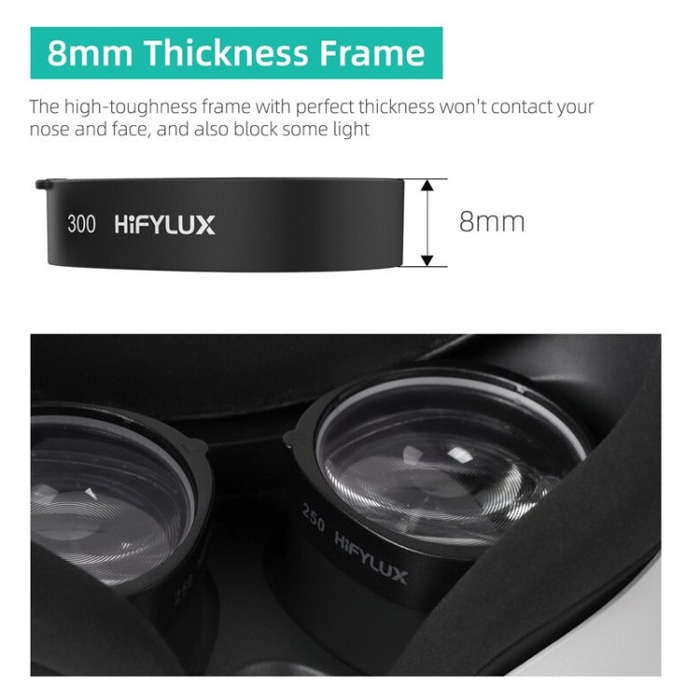 For Quest 2 Hifylux Q2-QF11 1pair Myopia Lens Frame Aspheric Resin VR Glasses Accessories(250 Deg...