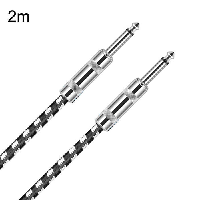 2m 2 Straight Head 6.35mm Guitar Cable Oxygen-Free Copper Core TS Large Two-core Cable