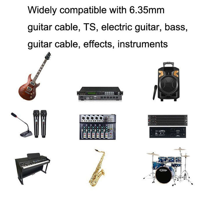 5m 2 Straight Head 6.35mm Guitar Cable Oxygen-Free Copper Core TS Large Two-core Cable