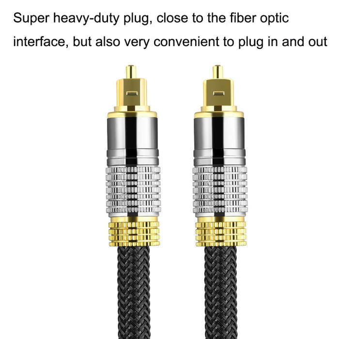 CO-TOS101 5m Optical Fiber Audio Cable Speaker Power Amplifier Digital Audiophile Square To Squar...