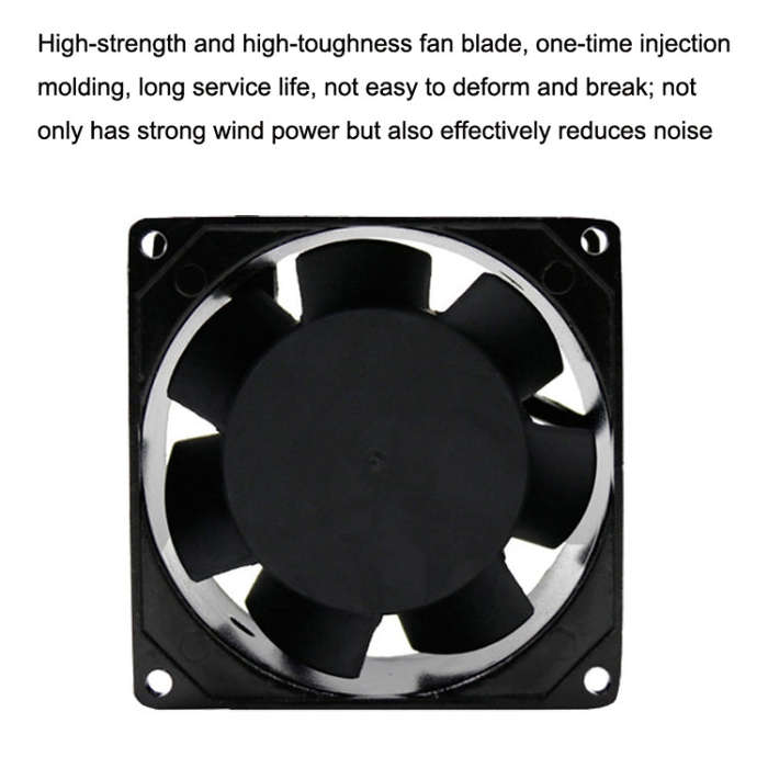 SMUOM SF8025AT 220V Double Ball Bearing 8cm Silent Chassis Cabinet Cooling Fan
