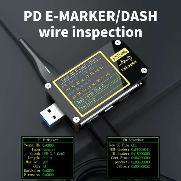 FNIRSI FNB48S USB Voltage Ammeter Multifunctional Fast Charge Tester, Specification: Bluetooth