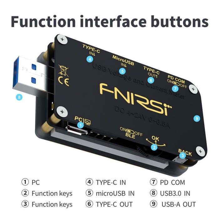 FNIRSI FNB48S USB Voltage Ammeter Multifunctional Fast Charge Tester, Specification: Bluetooth