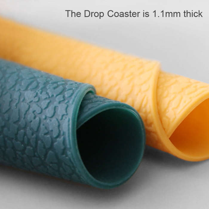 10pcs Teardrop-Shaped Silicone Table Insulation Mat Leather Textured Kitchen Cup And Pot Mat(Green)