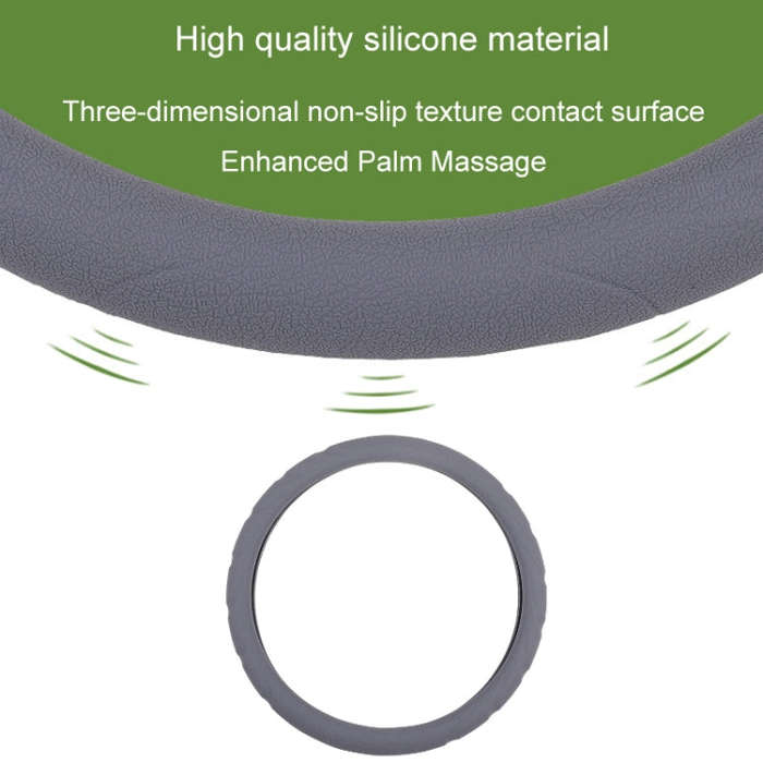 Silicone Non-slip Wear-resistant Steering Wheel Cover, Size: 37-42cm(Red)